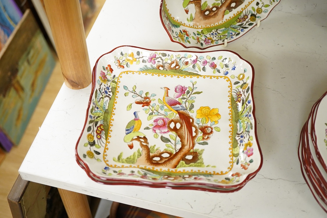 A Copeland Spode part dinner service, to include two oval dishes and two square dishes (16) oval dishes 29.5cm wide.